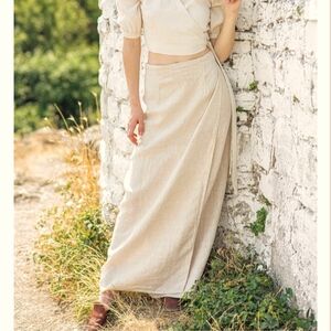 Visible Art Linen Wrap Skirt XXL